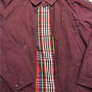 Tommy Hilfiger Maroon jacket with Multicolor Plaid